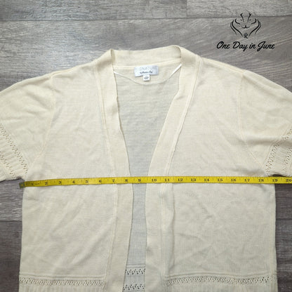 Signature by Robbie Bee Short Sleeve Cardigan Sweater Size L
