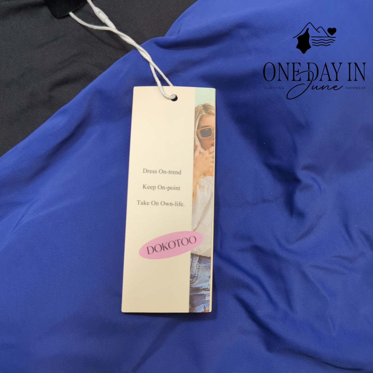Dokotoo Plus Size Square Neck One Piece Swimsuit Royal Blue NWT Size 2XL