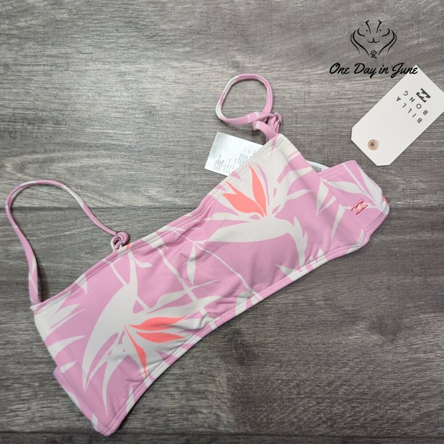 Billabong NWT Another Paradise Bralette Bikini Top Pink Floral $55.95 Size M