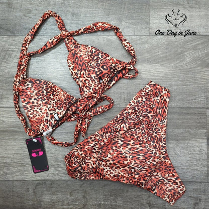 Shekini Halter Bandage Bikini Swimsuit Size M