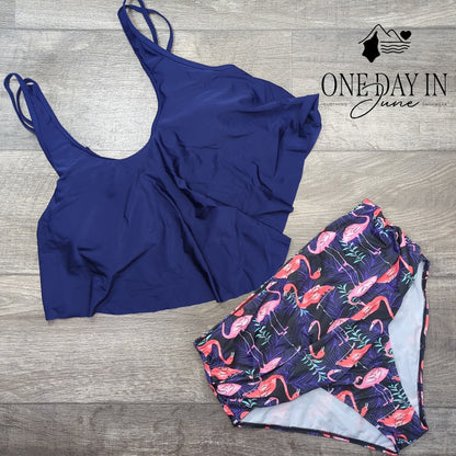 Adisputent High Waist Flounce Bikini Swimsuit Size L