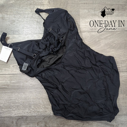 Eomenie Tie Back Keyhole One Piece Swimsuit Size L