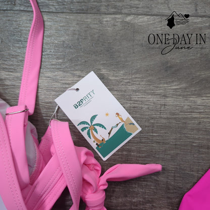 B2Prity Cross Front Tie Back Cut Out Swimdress Swimsuit Size XL