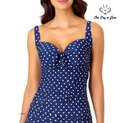 Liz Claiborne Dots Bra Tankini Top Size S