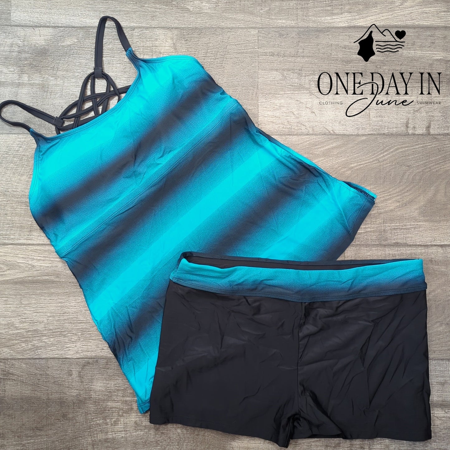 Zando Cage Back Boyshort Tankini Swimsuit Size XL