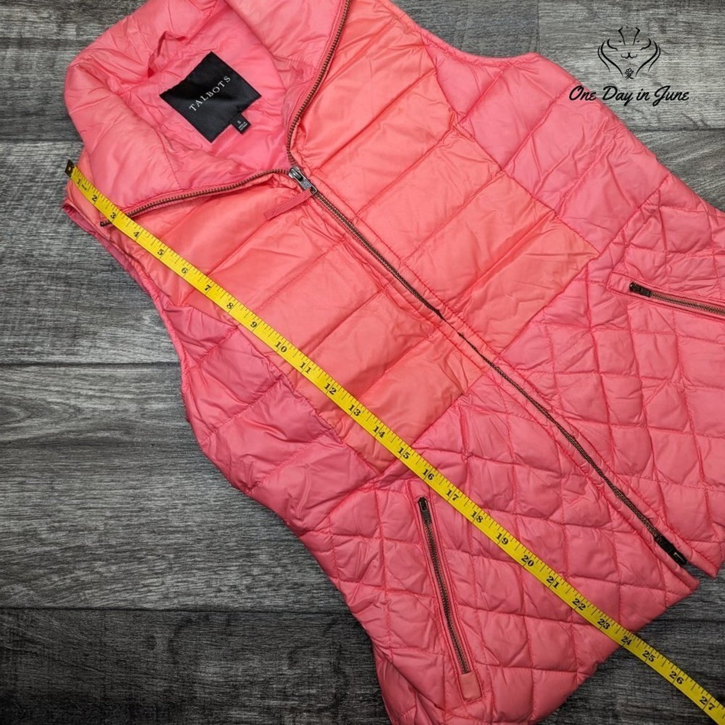 Talbots Puffy Zip Front Vest Size S