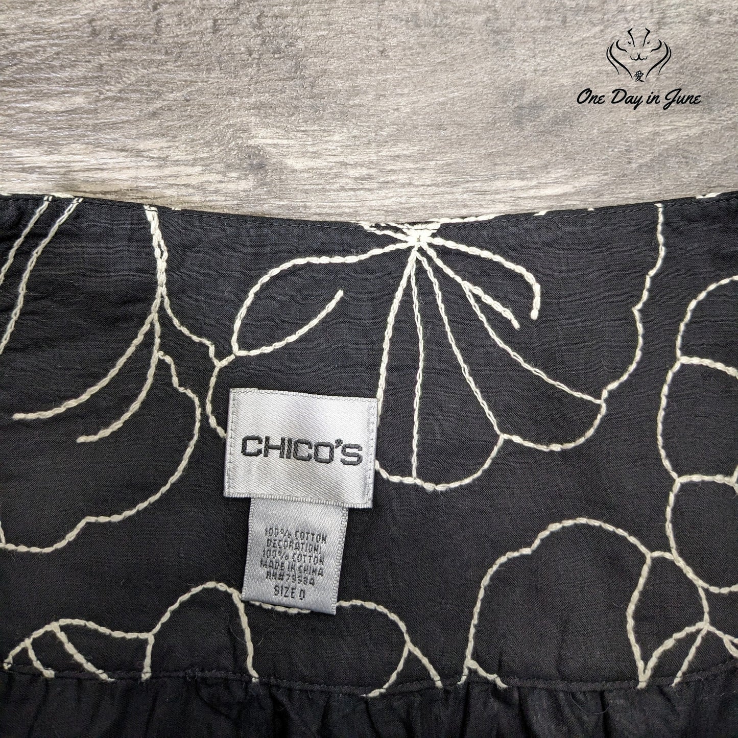 Chico's Embroidered A Line Skirt Size 0 (4)