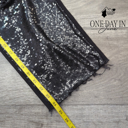 Express Sequin Straight Ankle High Rise Jeans Black Distressed NWT Size 8S