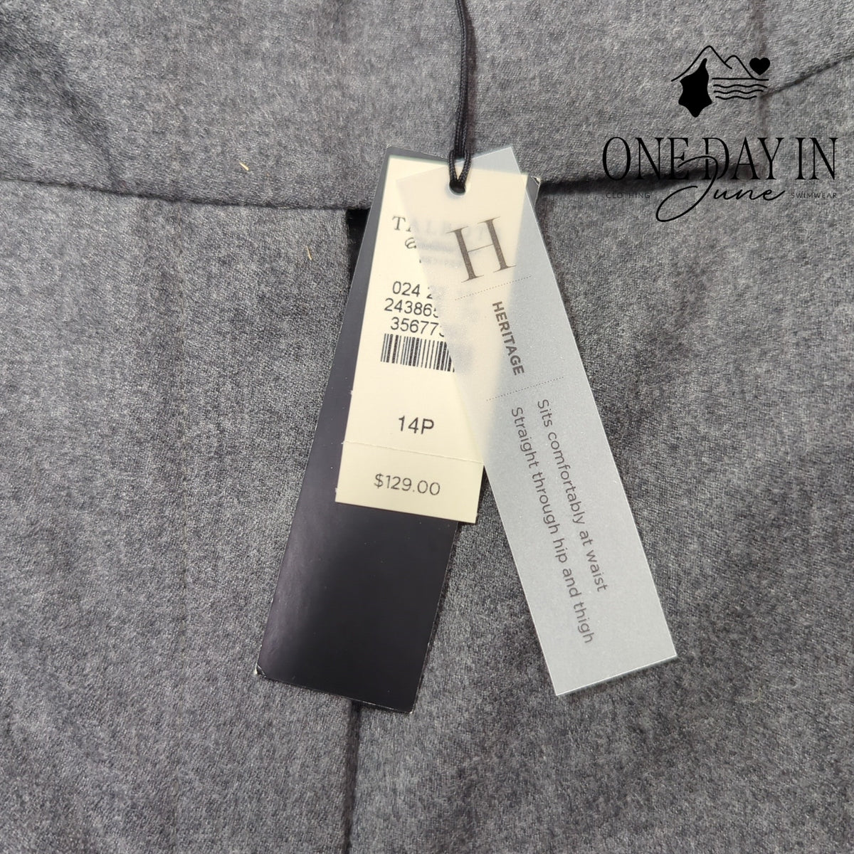 Talbots Heritage Wool Blend Straight Leg Dress Pants Gray NWT Size 14P