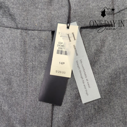 Talbots Heritage Wool Blend Straight Leg Dress Pants Gray NWT Size 14P