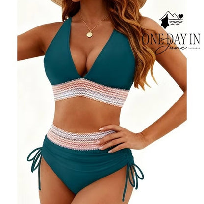 Blooming Jelly High Waist Bikini Swimsuit Size M