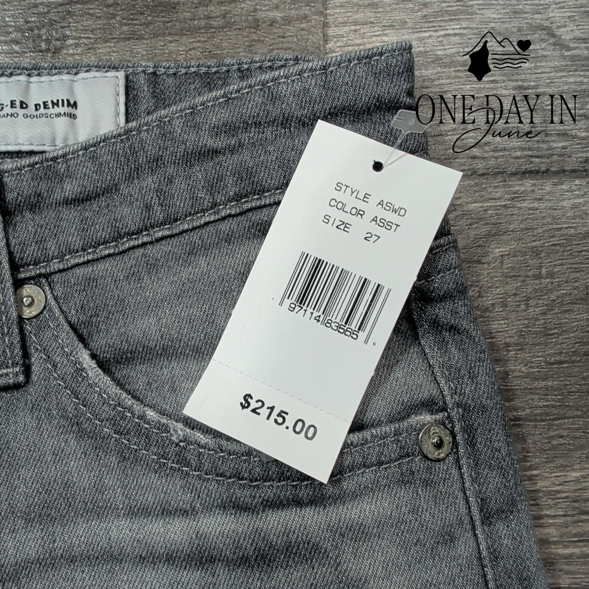 AG Adriano Goldschmied Jodi Crop High Rise Slim Flare Jeans Gray NWT Size 4 (27)