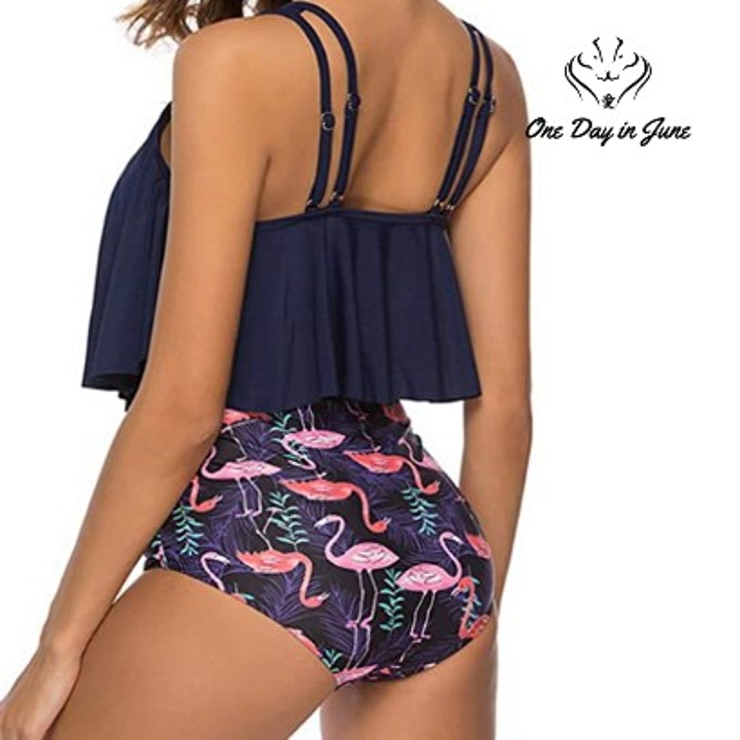 Adisputent High Waisted Flounce Vintage Bikini Size M