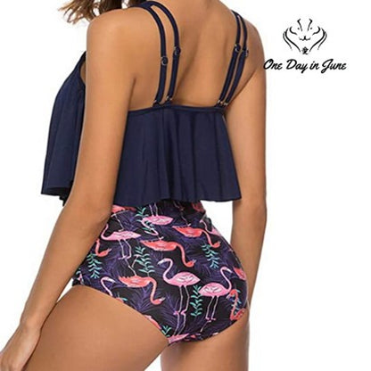 Adisputent High Waisted Flounce Vintage Bikini Size M