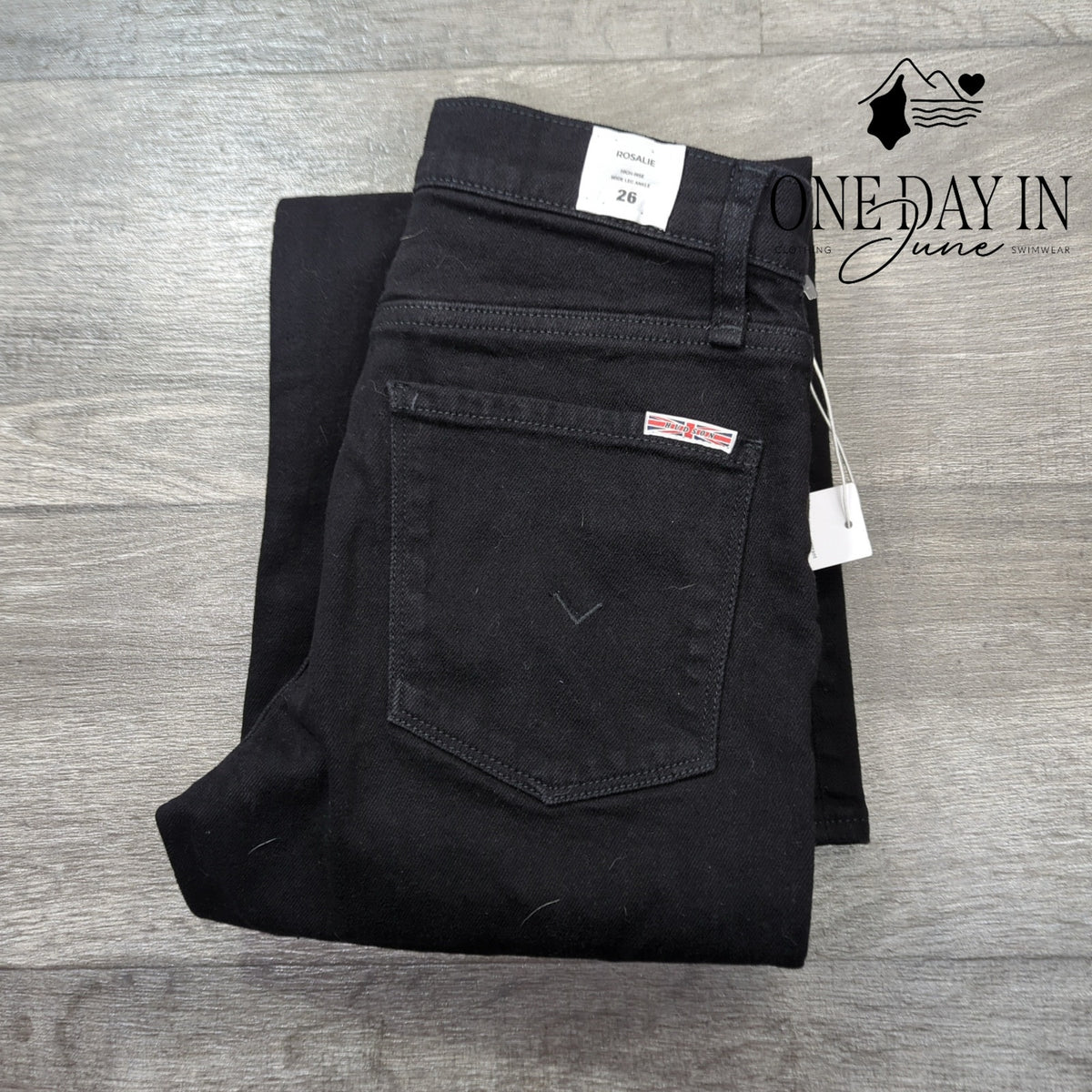Hudson Rosalie High Rise Wide Leg Ankle Jeans Black NWT $215 Size 26 (2)