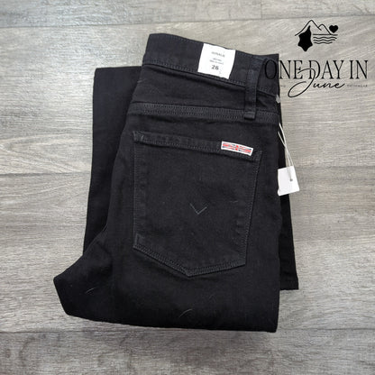 Hudson Rosalie High Rise Wide Leg Ankle Jeans Black NWT $215 Size 26 (2)