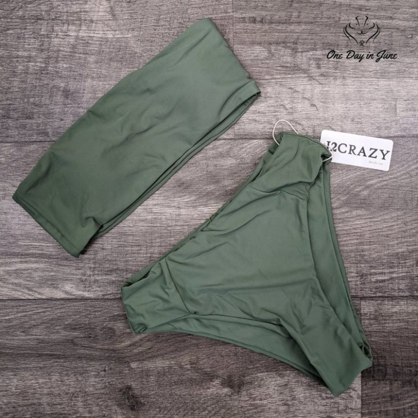 I2Crazy Bandeau Hich Cut Bikini Swimsuit Size S