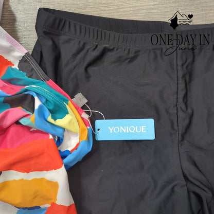 Yonique Halter Boyshort Tankini Swimsuit Size XL