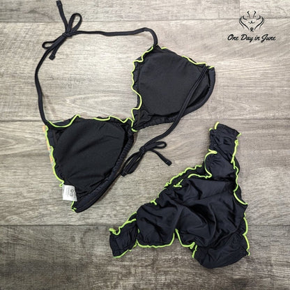 Shekini Ruffle Edge Triangle Bikini Size L