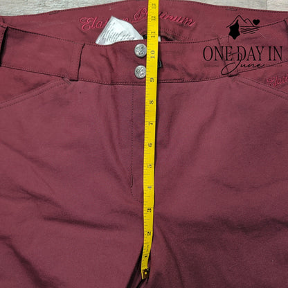 Elation Platinum Chelsea Knee Patch Breeches Burgundy Riding Pants NWT Size 14