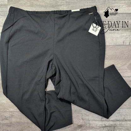 Anne Klein NWT Plus Size Slim Crop Pull On Pants Black Stretch Career Size 3X
