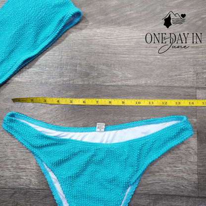 Aleumdr Textured Bandeau Bikini Swimsuit Size M