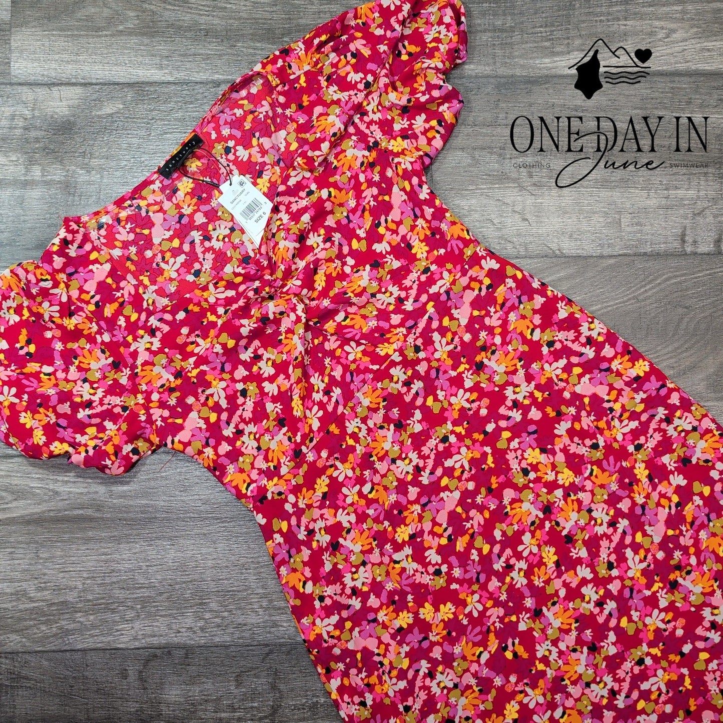 Sanctuary Short Sleeve Floral Midi Dress Size 6