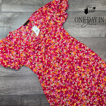 Sanctuary Short Sleeve Floral Midi Dress Size 6