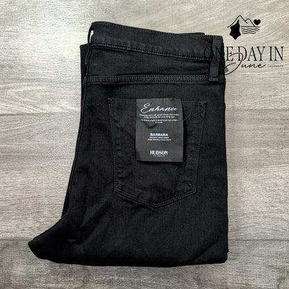 Hudson Barbara High Rise Super Skinny Jeans Black Stretch NWT Size 14 (32)