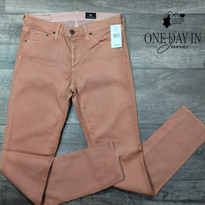 AG Adriano Goldschmied Coated Straight Leg Jeans Brown NWT $215 Size 4 (27)