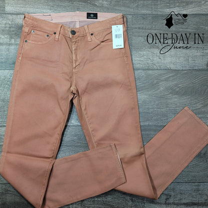 AG Adriano Goldschmied Coated Straight Leg Jeans Brown NWT $215 Size 4 (27)