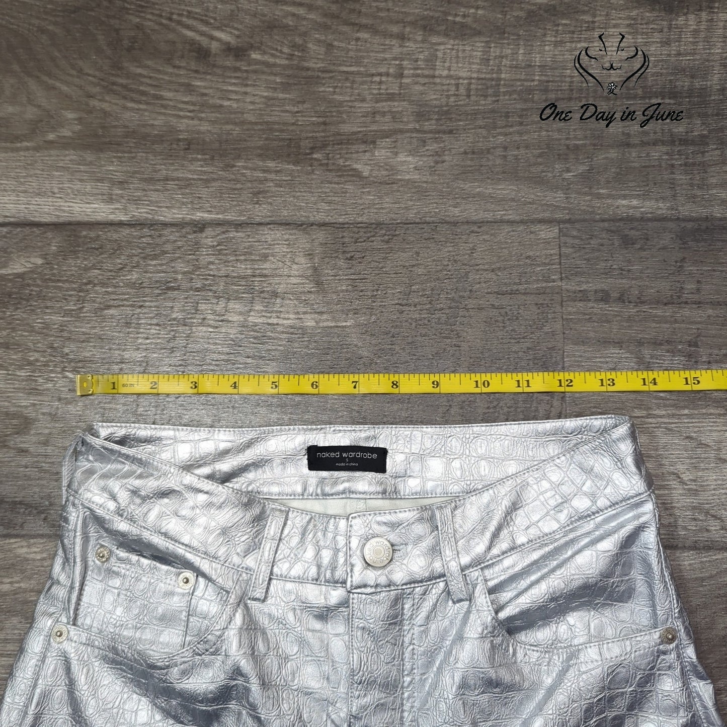 Naked Wardrobe Faux Crocodile Pants Size S