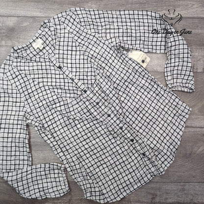 St. John's Bay Button Front Long Sleeve Top Size S