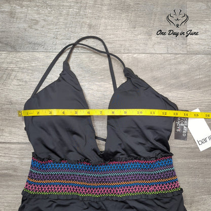 Bar III Smocking Solids One Piece Swimsuit Size M