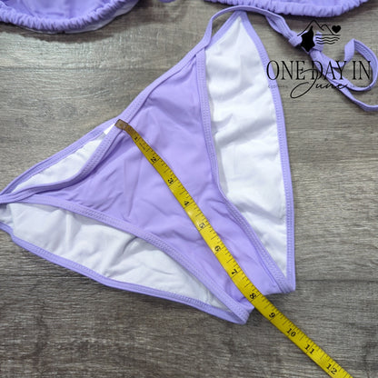 Aleumdr Halter Adjustable Triangle Bikini Swimsuit Size L