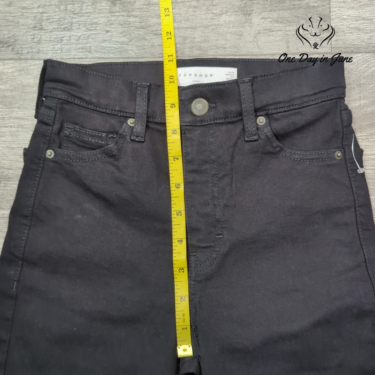 Topshop Petite Jamie High Rise Skinny Jeans Black NWT Size 24 (00)