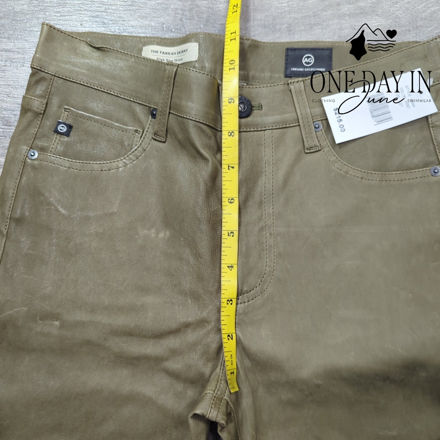 Adriano Goldschmied The Farrah Skinny Faux Leather High Rise Jeans Size 27 (4)