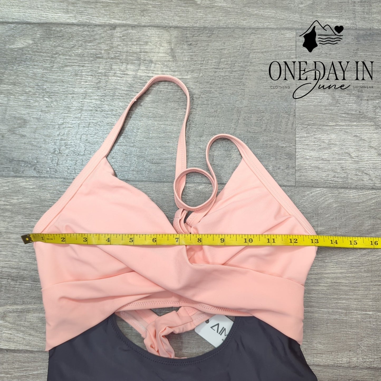 Aimage Cross Front Cut Out Tie Back One Piece Swimdress Size S