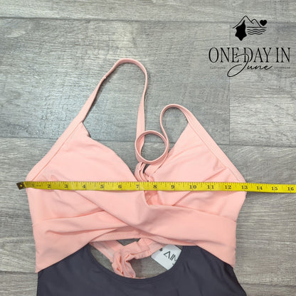 Aimage Cross Front Cut Out Tie Back One Piece Swimdress Size S
