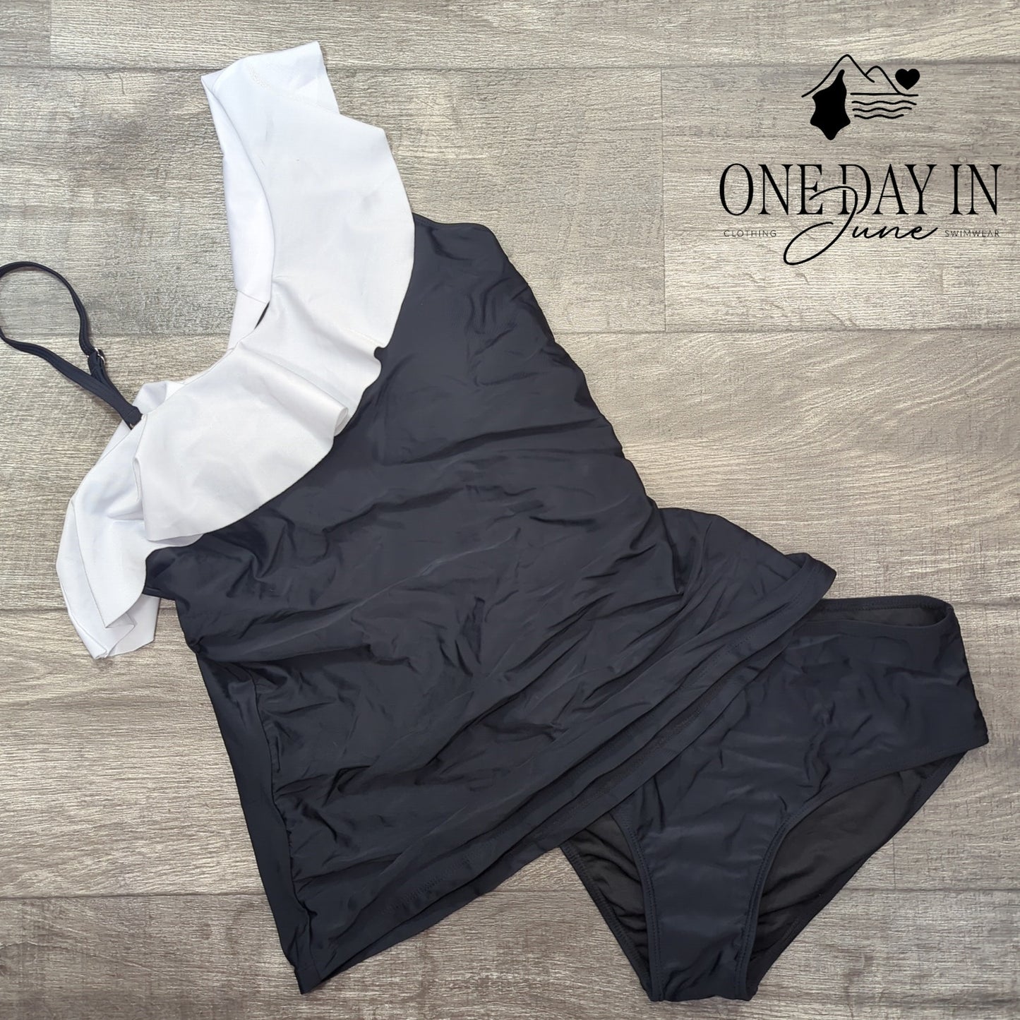 Yonique One Shoulder Tankini Swimsuit Size L