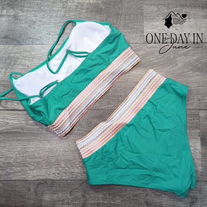 Blooming Jelly Crop Bikini Swimsuit Size L