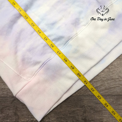 Live Love Dream Tie Dye Pullover Hoodie Pastel Blue Pink Purple NWT Size XL
