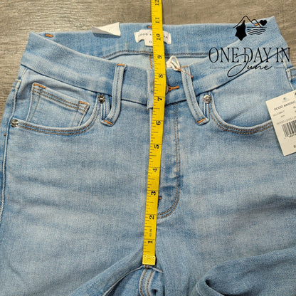 Good American Good Legs Low Crop Distressed Skinny Jeans NWT Size 0 (25)