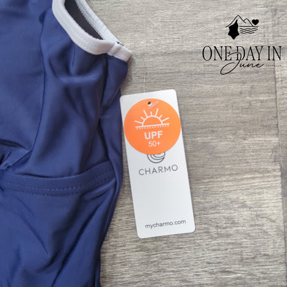 Charmo Half Zip One Piece Swimsuit Size M