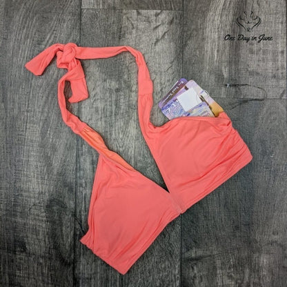 Coco Reef Hook Back Closure Halter Bikini Top Size M