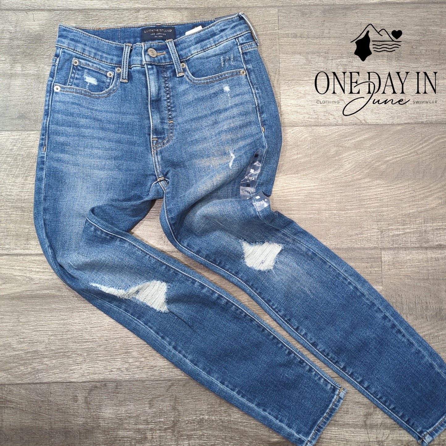 Lucky Brand Bridgette High Rise Distressed Skinny Jeans Size 0 (25)