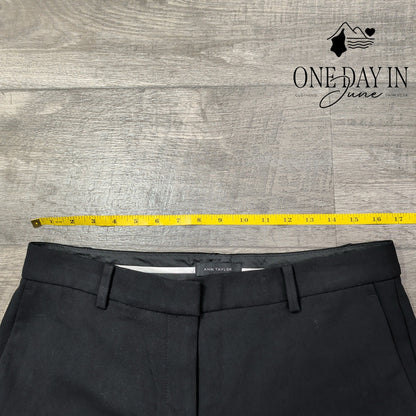 Ann Taylor The Sophia Mid Rise Straight Leg Dress Pants Black NWT Size 10P