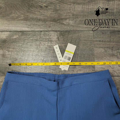 Alfred Dunner Lake Como Pull On Pants Blue Straight Leg NWT Size 14