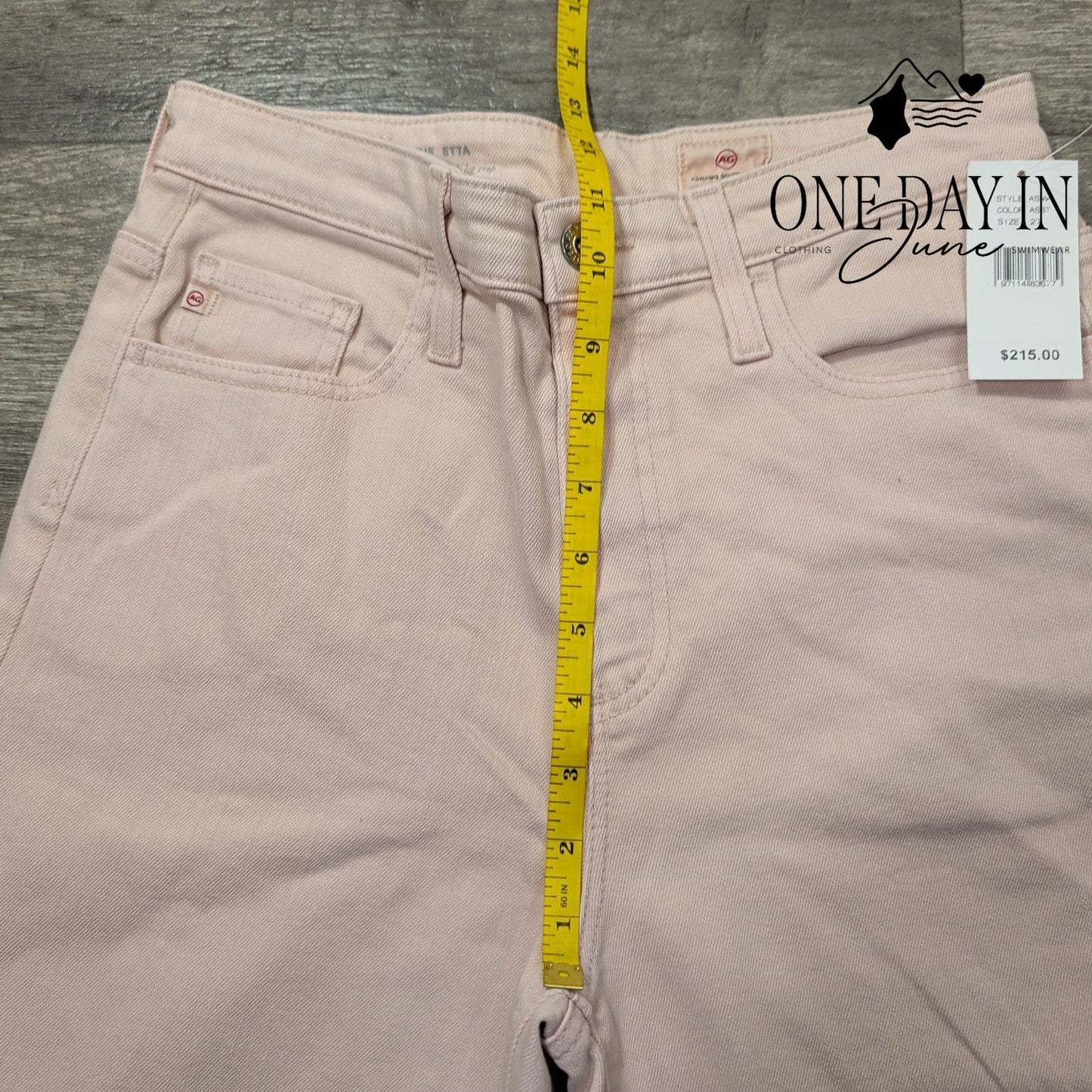 AG Adriano Goldschmied The Etta High Rise Wide Crop Jeans Pink NWT $215 Size 4