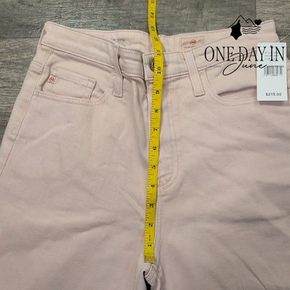 AG Adriano Goldschmied The Etta High Rise Wide Crop Jeans Pink NWT $215 Size 4